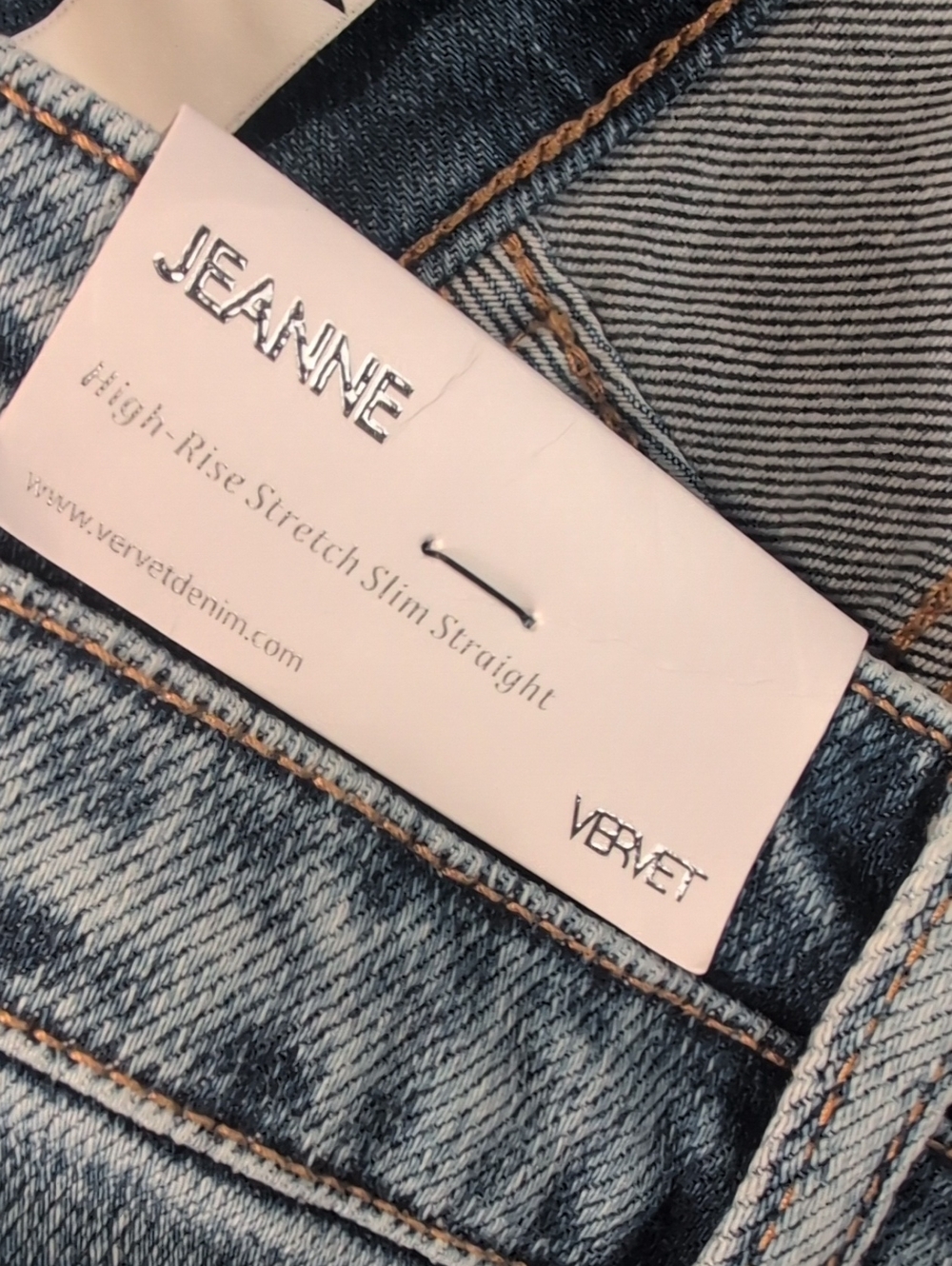 Vervet Jeanne High-Rise Stretch Slim Straight Jeans Acid Wash Size 32 - Picture 7 of 15